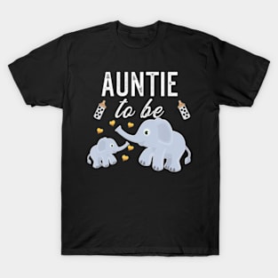 Auntie To Be Elephant Baby Shower T-Shirt